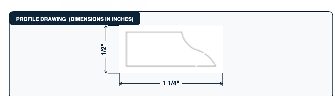 Door Stopper profile drawing with dimensions in inches
